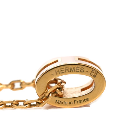 Hermes Lacquered Rose Gold Mini Pop H Pendant Necklace Rose Dragee 4 of 4
