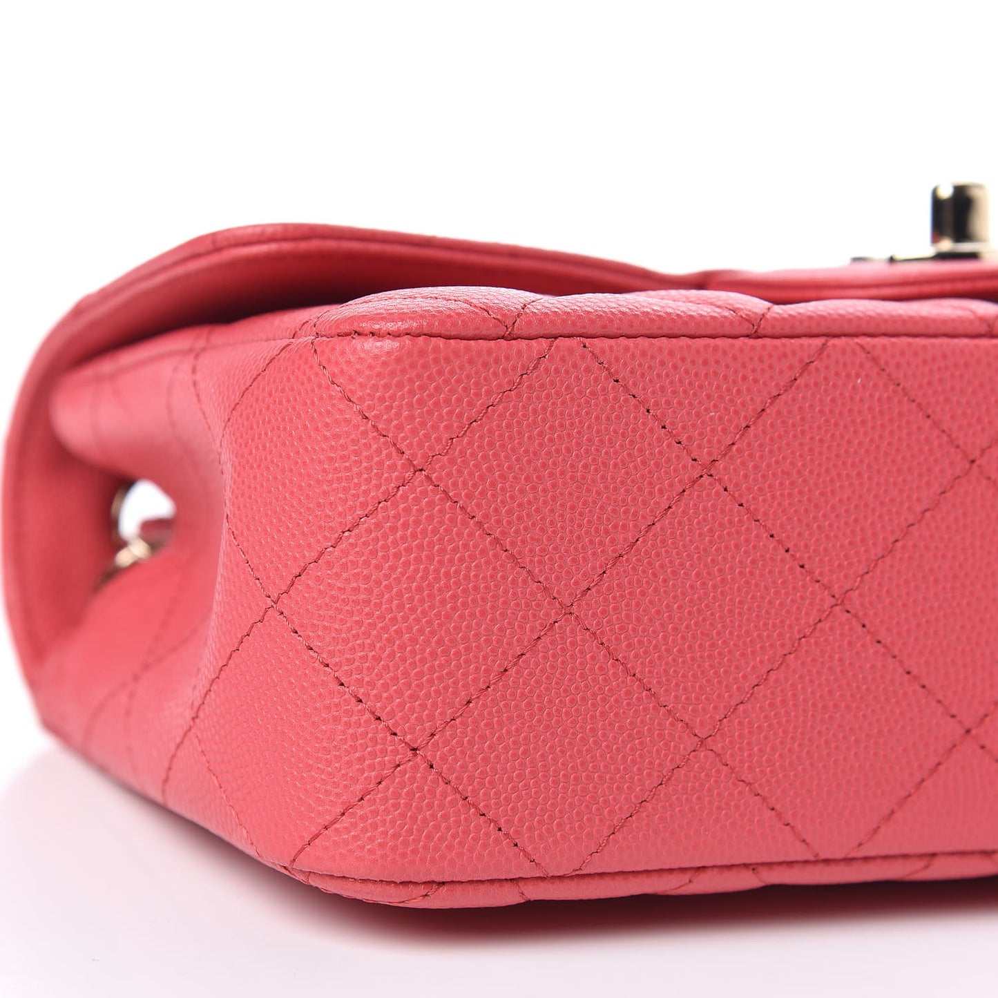 Caviar Quilted Mini Rectangular Flap Dark Pink