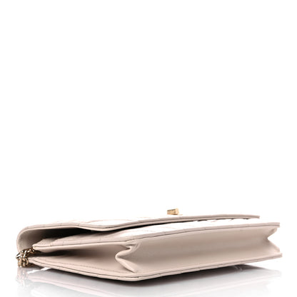 Chanel Aged Calfskin Chevron Quilted Reissue Wallet On Chain WOC White 4 of 12