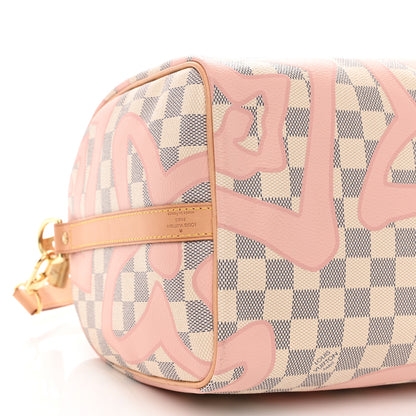 Louis Vuitton Damier Azur Tahitienne Speedy Bandouliere 30 Rose Ballerine 9 of 11