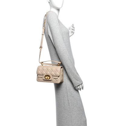 Christian Dior Calfskin Cannage Small Jolie Top Handle Bag Powder Beige 2 of 11