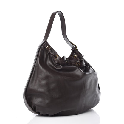 Gucci Guccissima Medium Interlocking Icon Shoulder Bag Dark Brown 3 of 7