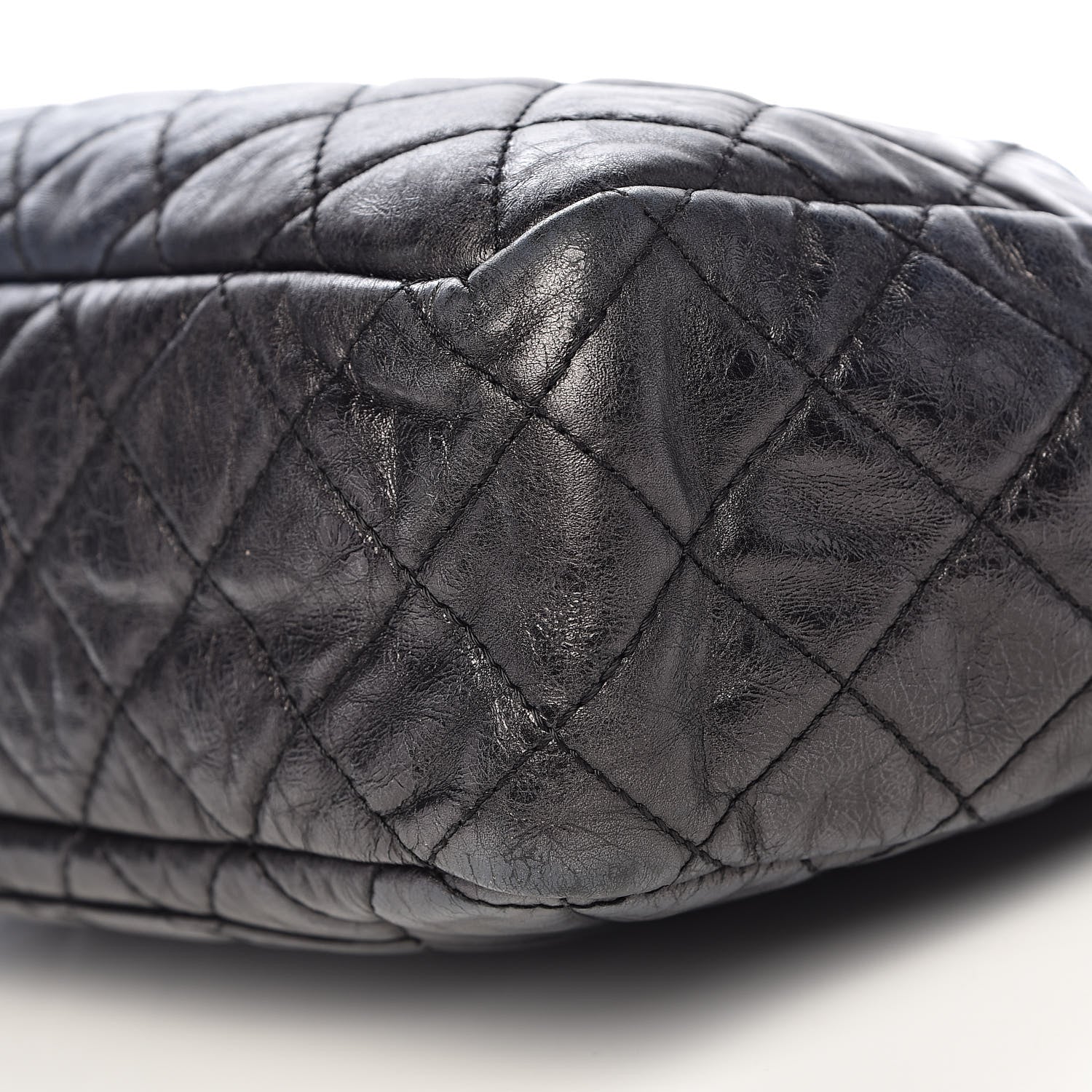 Chanel Metallic Aged Calfskin Quilted Large Reissue Camera Case Black 11 of 12