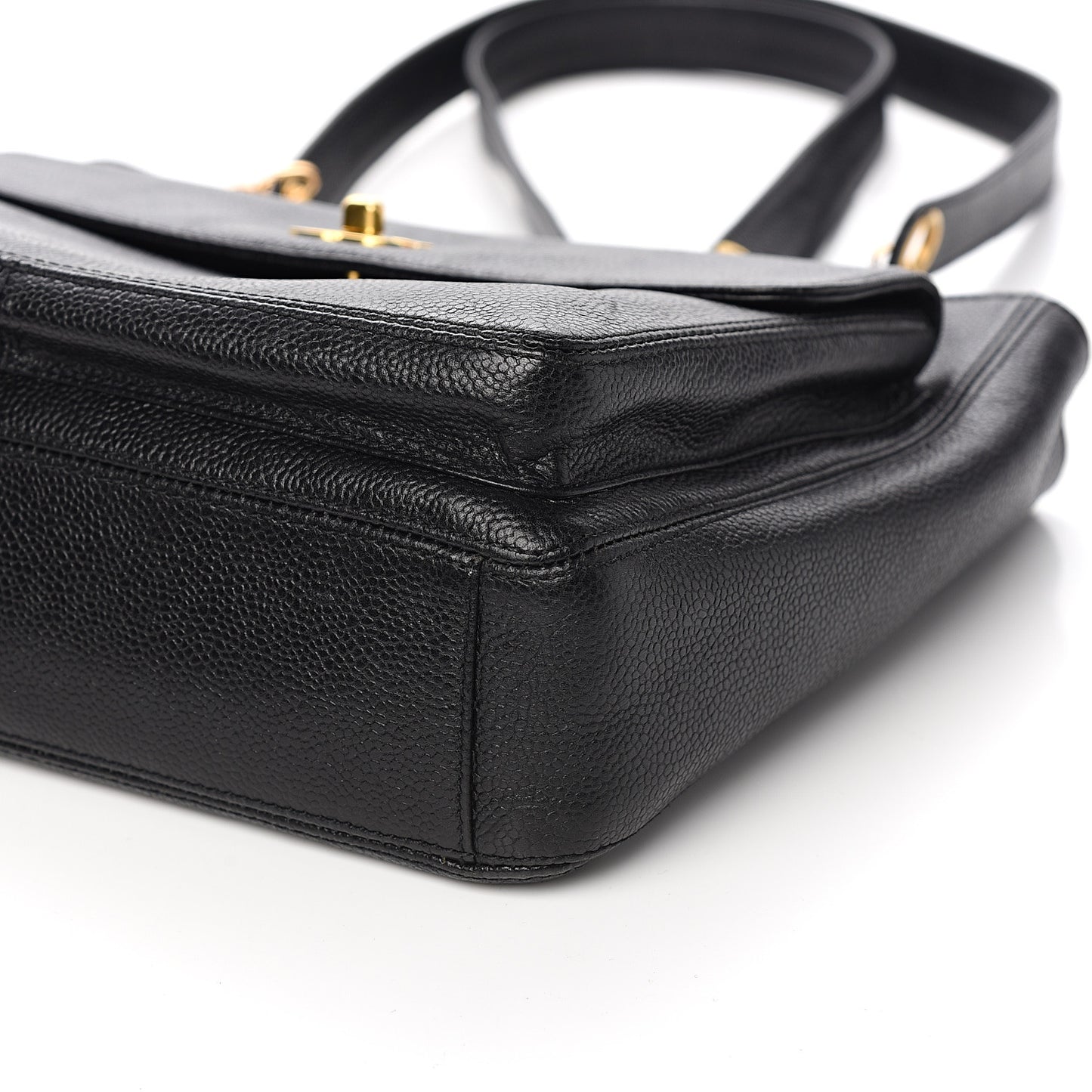 Caviar Flap Shoulder Bag Black