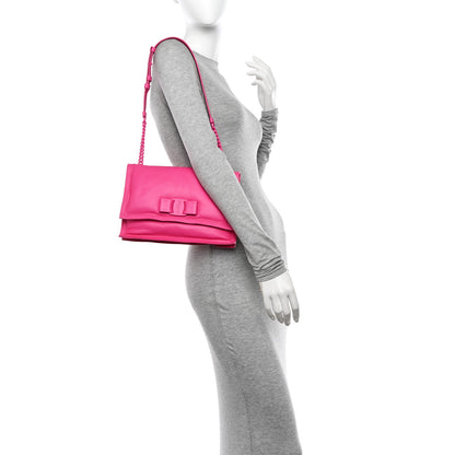 Salvatore Ferragamo Calfskin Small Viva Bow Shoulder Bag Hot Pink 3 of 11