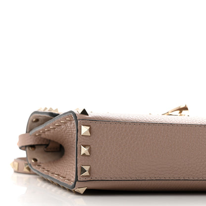 Valentino Garavani Pebbled Calfskin Medium Rockstud Flip Lock Crossbody Bag Poudre 8 of 9