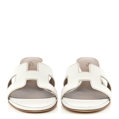 Hermes Calfskin Oasis Sandals 38.5 White 2 of 10