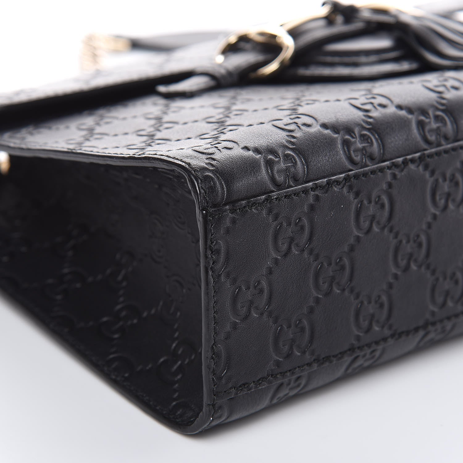 Gucci Guccissima Medium Emily Chain Shoulder Bag Black 8 of 12