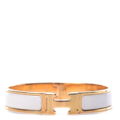 Hermes Enamel Narrow Clic Clac H Bracelet GM White 1 of 6
