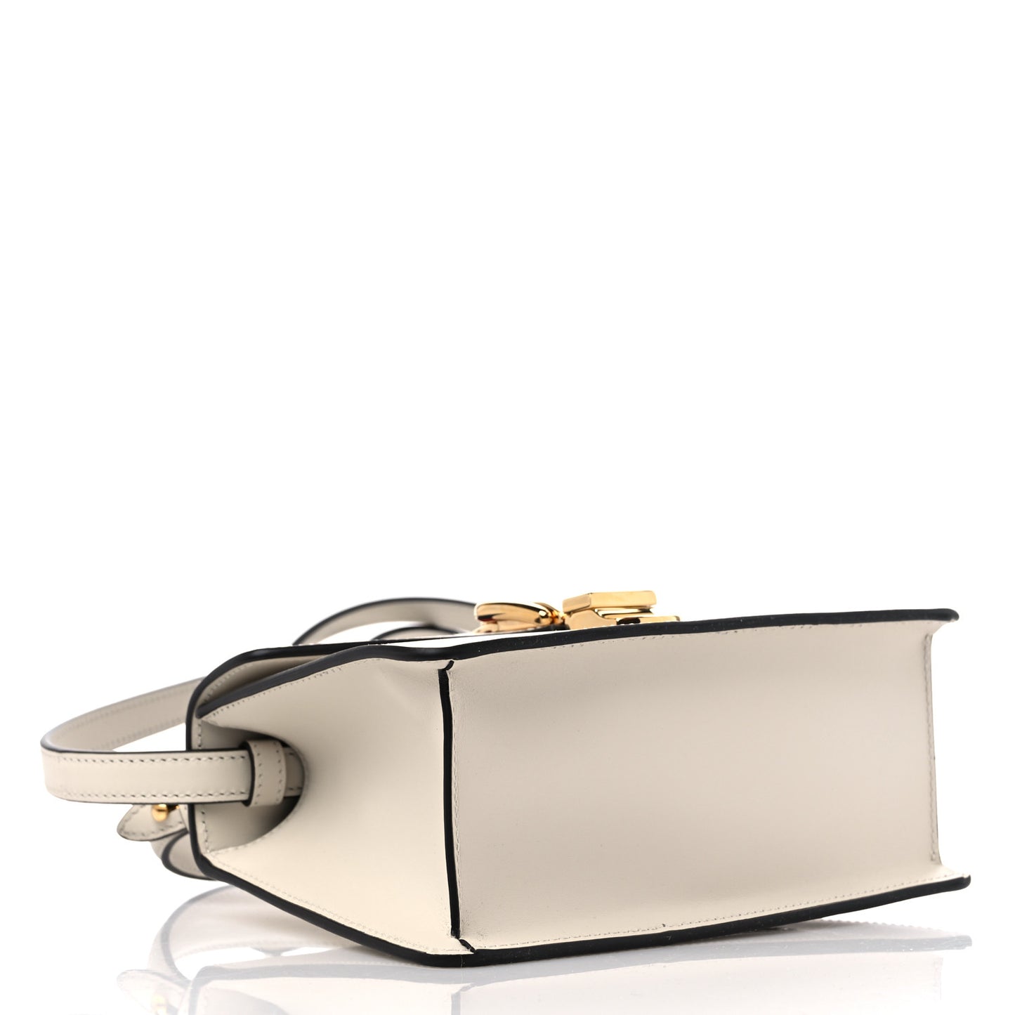 Calfskin Mini Sylvie Top Handle Bag White