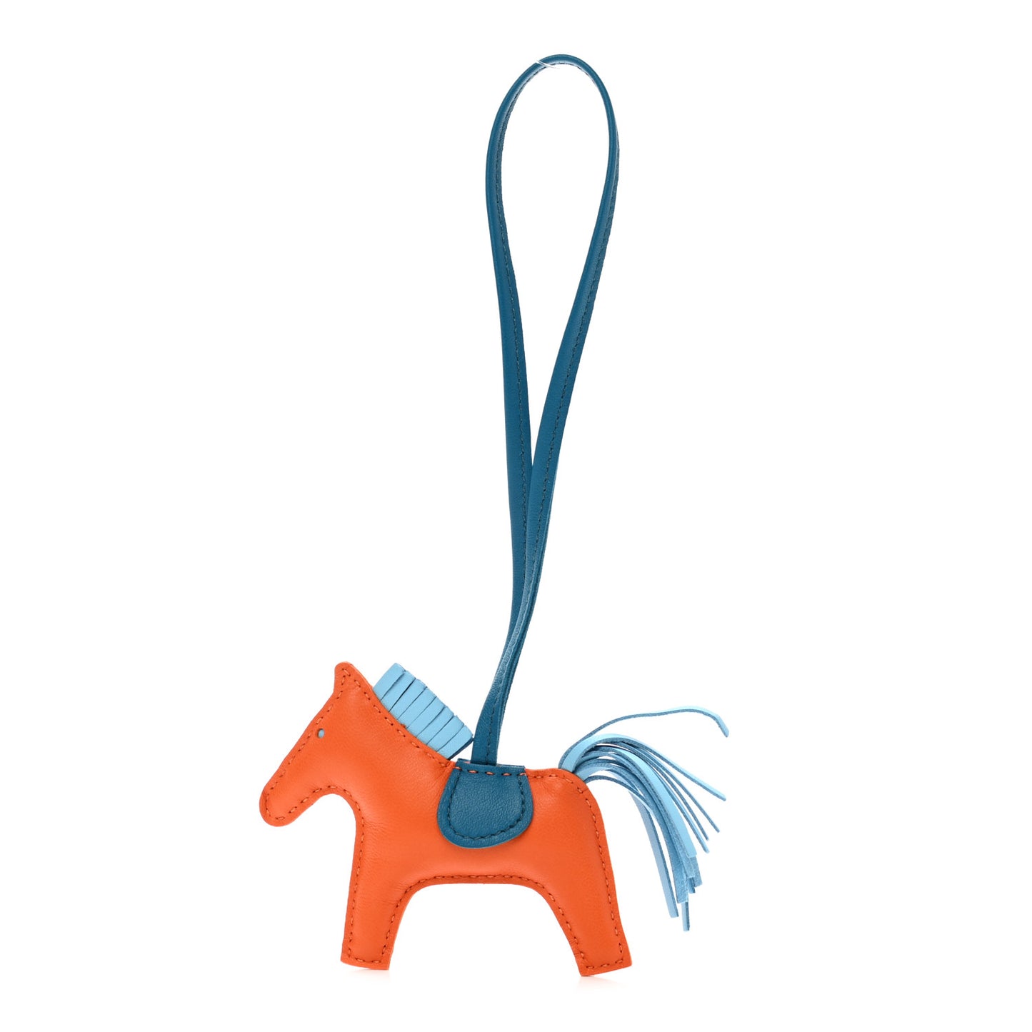 Milo Lambskin Grigri Rodeo Horse Bag Charm PM Feu Celeste Bleu Izmir