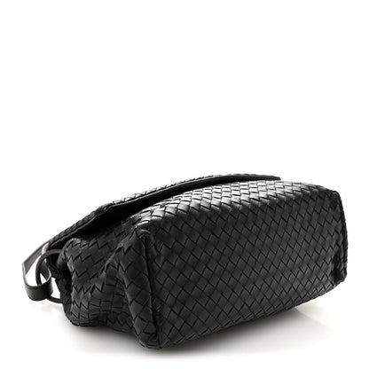 Bottega Veneta Nappa Intrecciato Flap Shoulder Bag Black 4 of 11