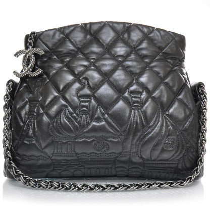 Chanel Lambskin Quilted Small Paris Moscou Red Square Bag Black 1 of 4