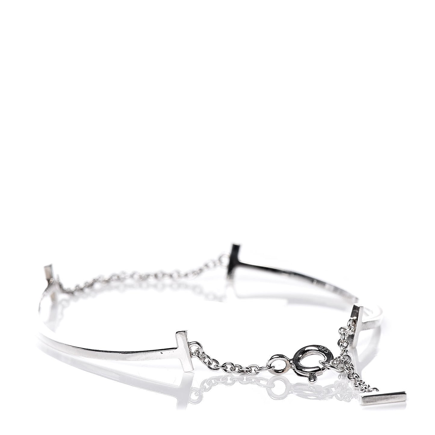 Sterling Silver Double T Smile Bracelet