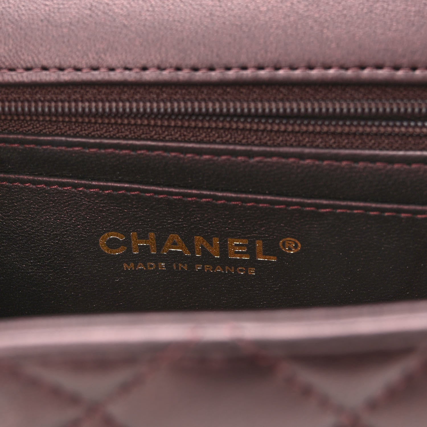 Chanel Iridescent Lambskin Quilted Mini Top Handle Rectangular Flap Burgundy 6 of 10