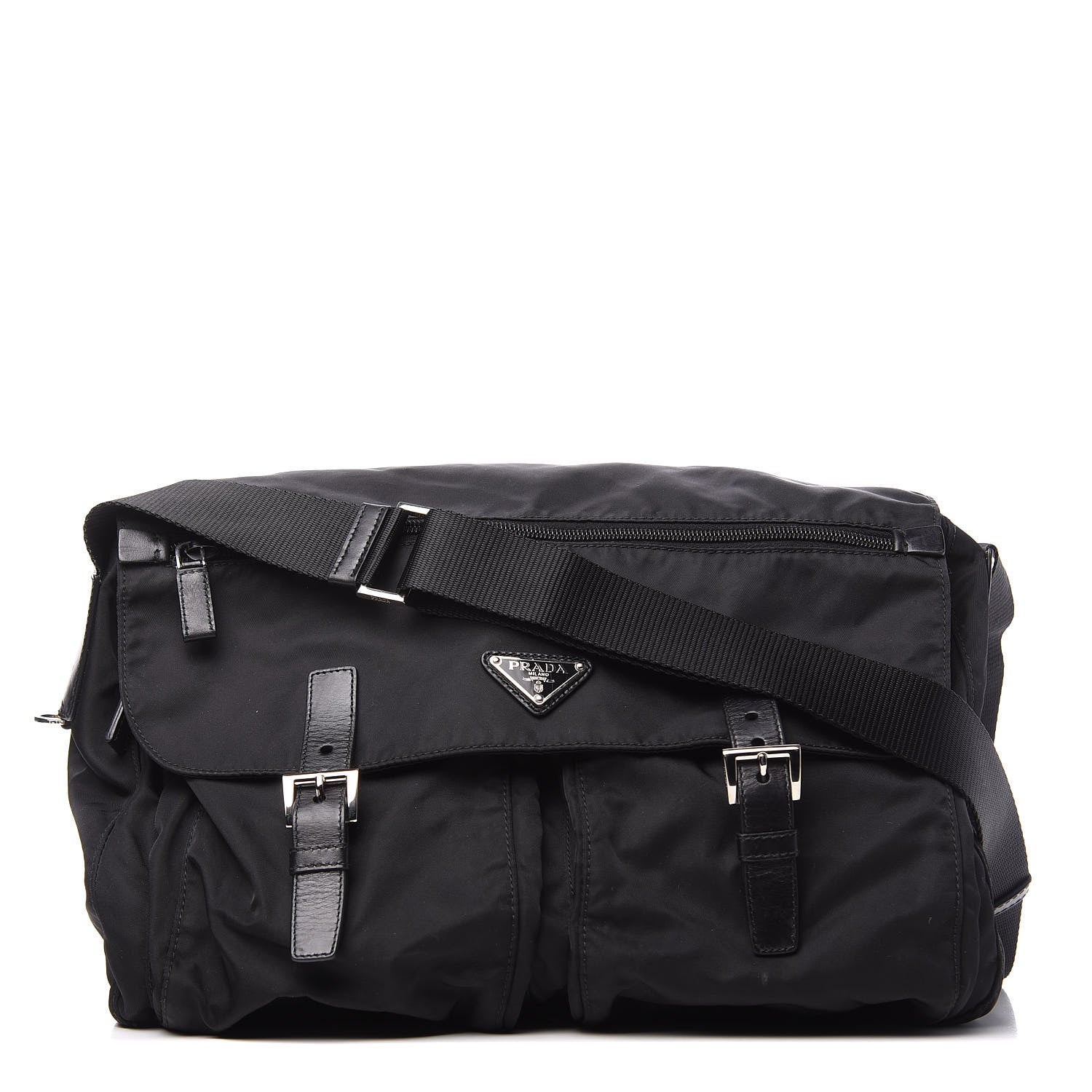 Prada Nylon Vela Messenger Bag Black 1 of 9