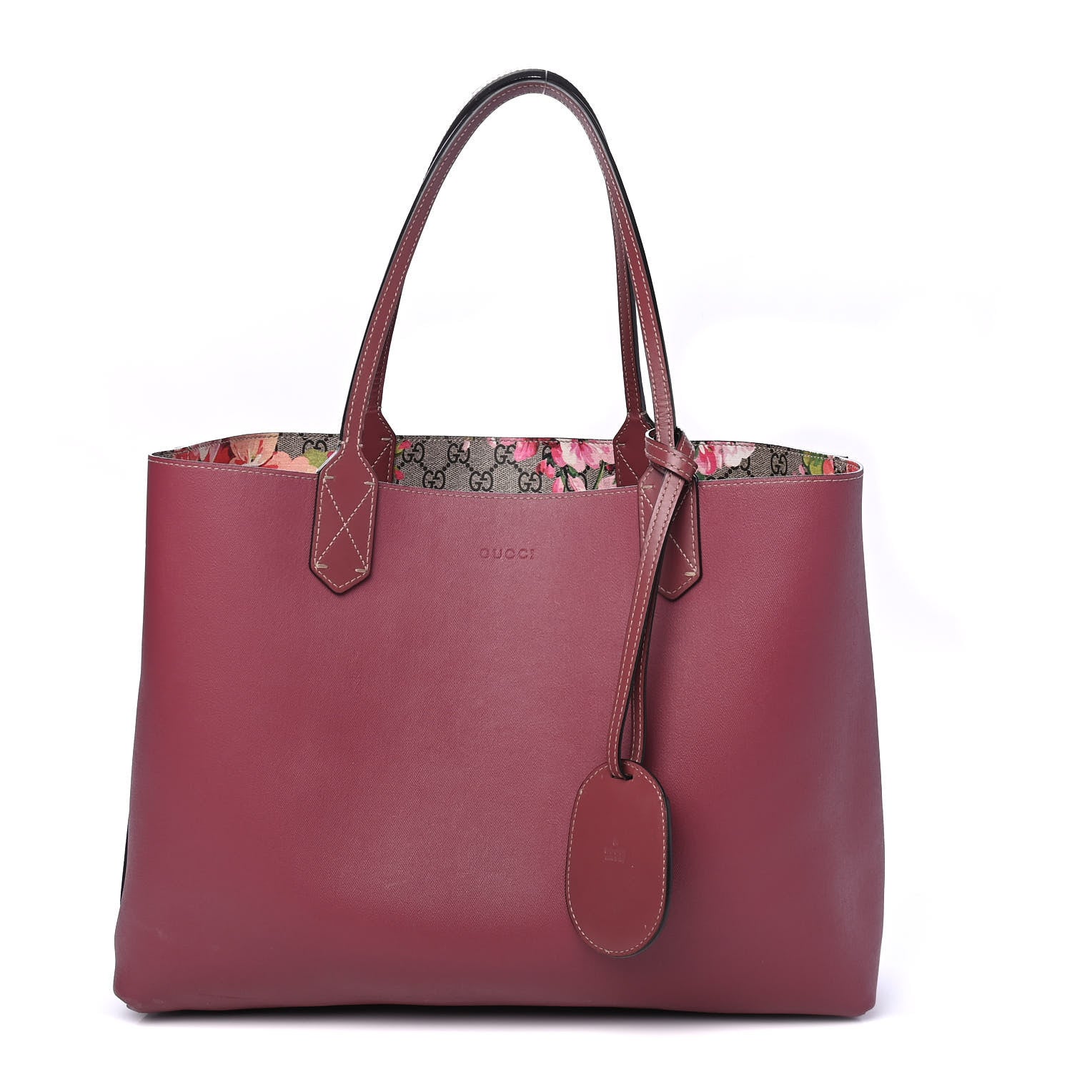 Gucci GG Supreme Monogram Blooms Medium Reversible Tote Beige Multicolor Dry Rose 5 of 11