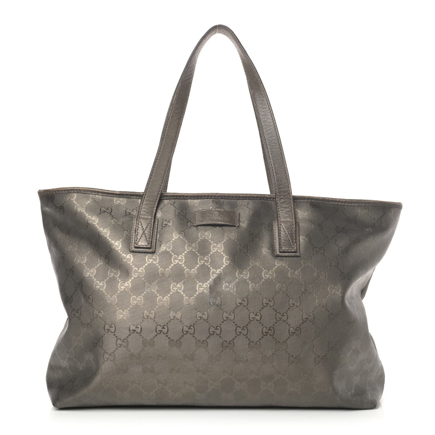 Imprime Monogram Medium Zippered Shopping Tote Pewter