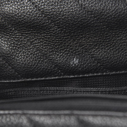 Chanel Calfskin Chevron Quilted XXL Travel Flap Bag Black 7 of 12