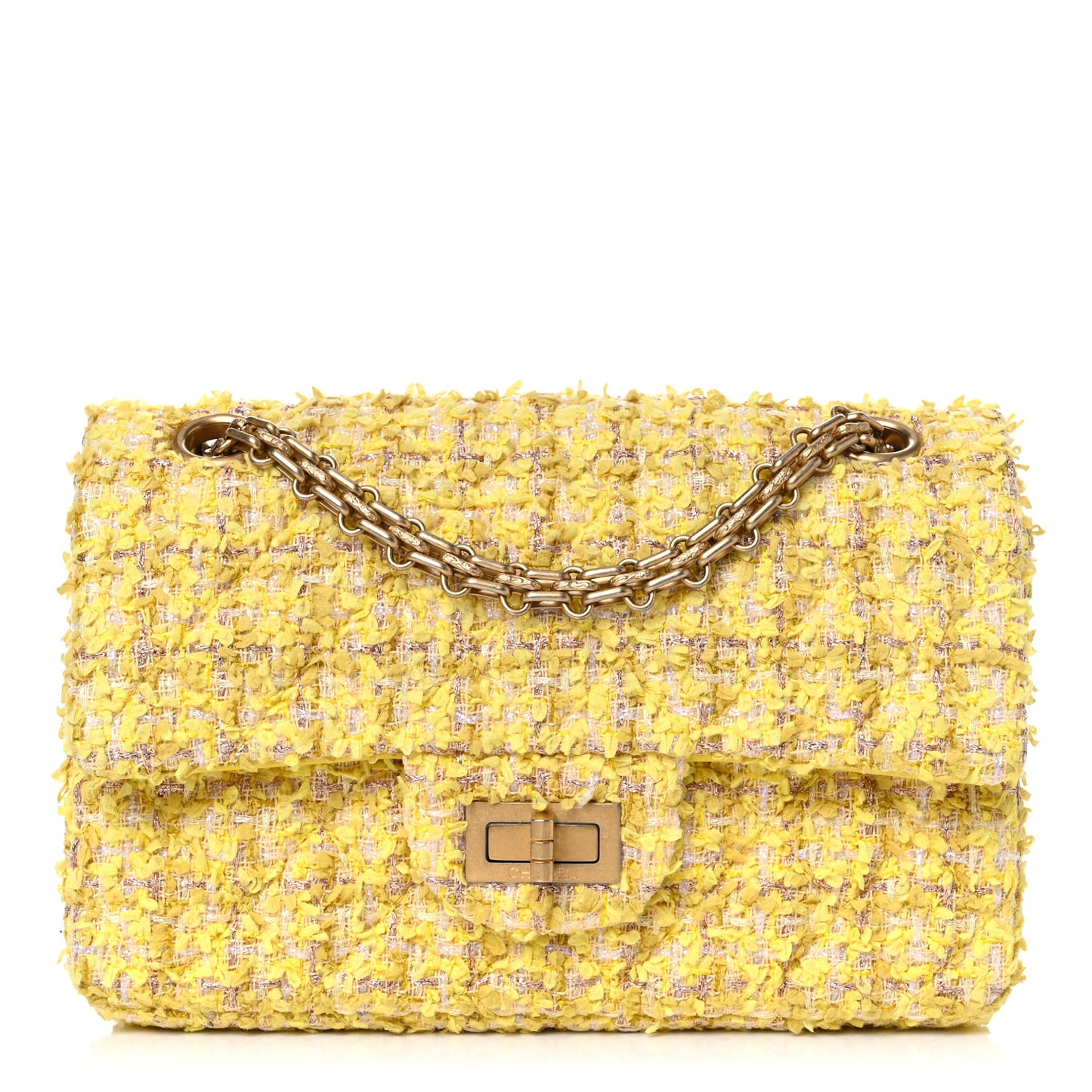 Tweed Quilted 2.55 Reissue Mini Flap Yellow