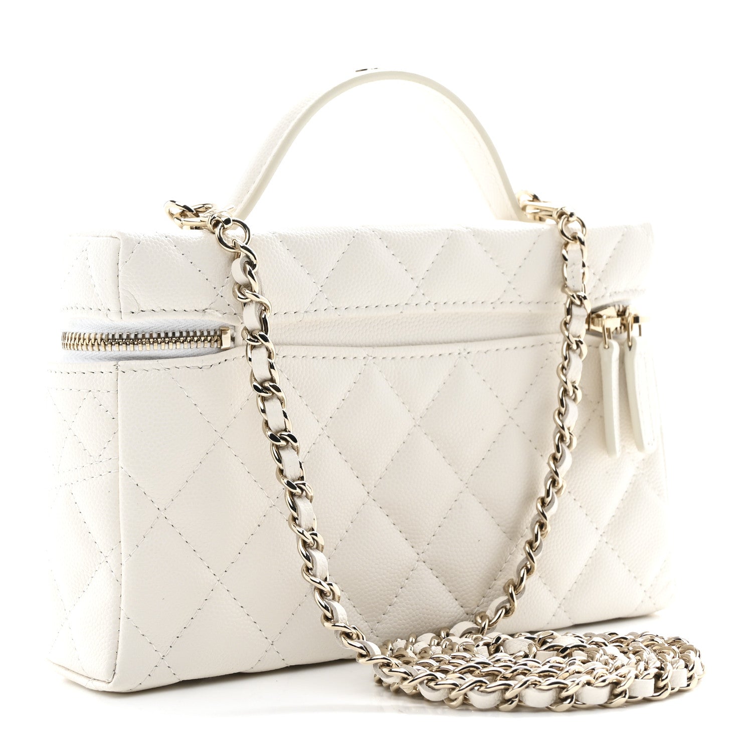 Chanel Caviar Quilted Trendy Handle Slim Vanity White 3 of 11