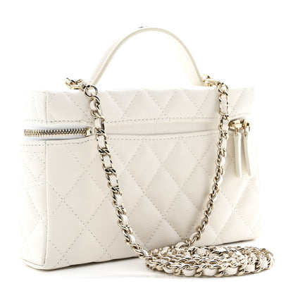 Chanel Caviar Quilted Trendy Handle Slim Vanity White 3 of 11