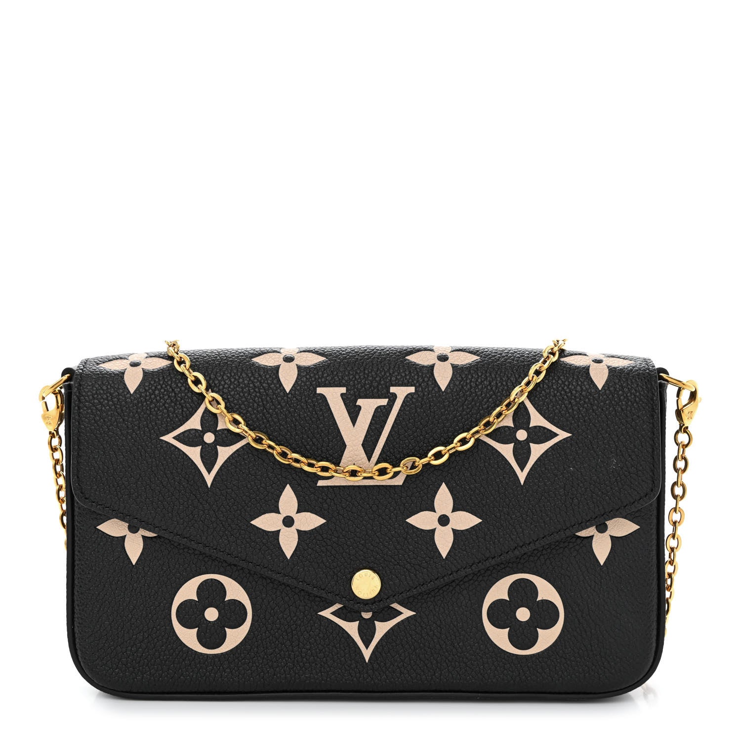 Louis Vuitton Empreinte Monogram Giant Felicie Pochette Black Beige 1 of 13
