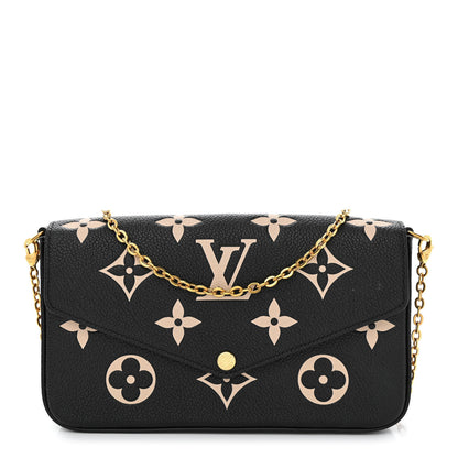 Louis Vuitton Empreinte Monogram Giant Felicie Pochette Black Beige 1 of 13