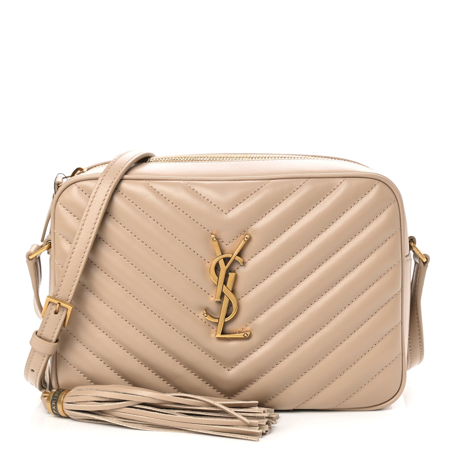 Calfskin Matelasse Monogram Lou Camera Bag Dark Beige