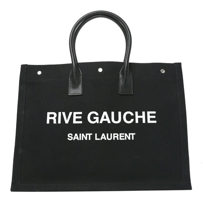 Saint Laurent Linen Calfskin Rive Gauche Tote Black 1 of 10