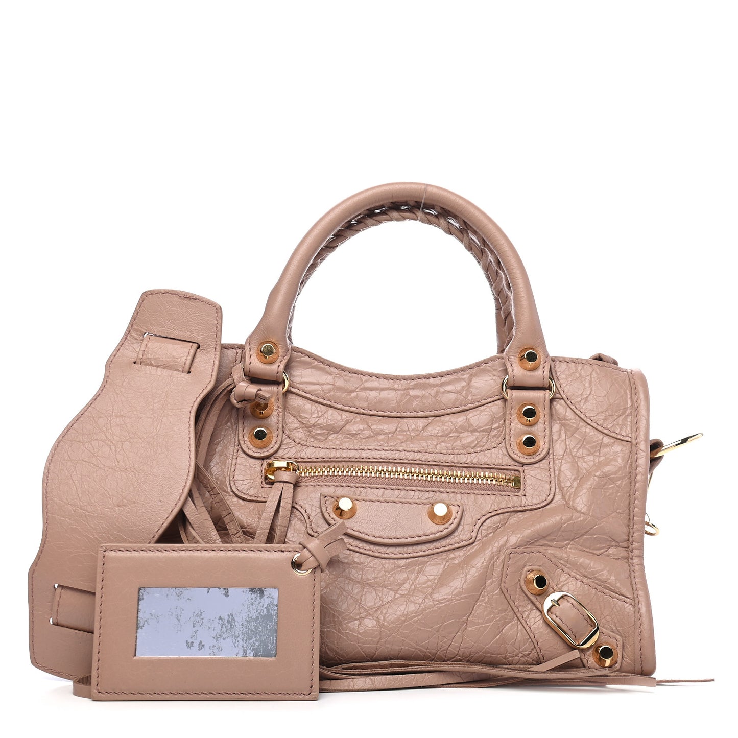 Agneau Classic Gold Hardware Mini City Rose Des Sables
