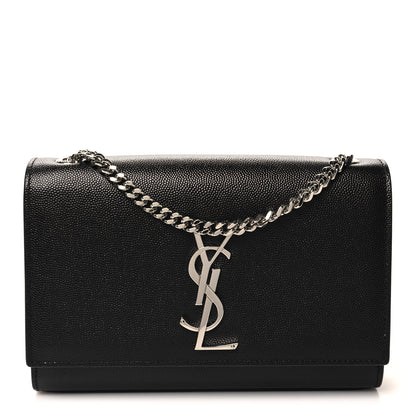 Saint Laurent Grain De Poudre Small Monogram Kate Satchel Black 1 of 9