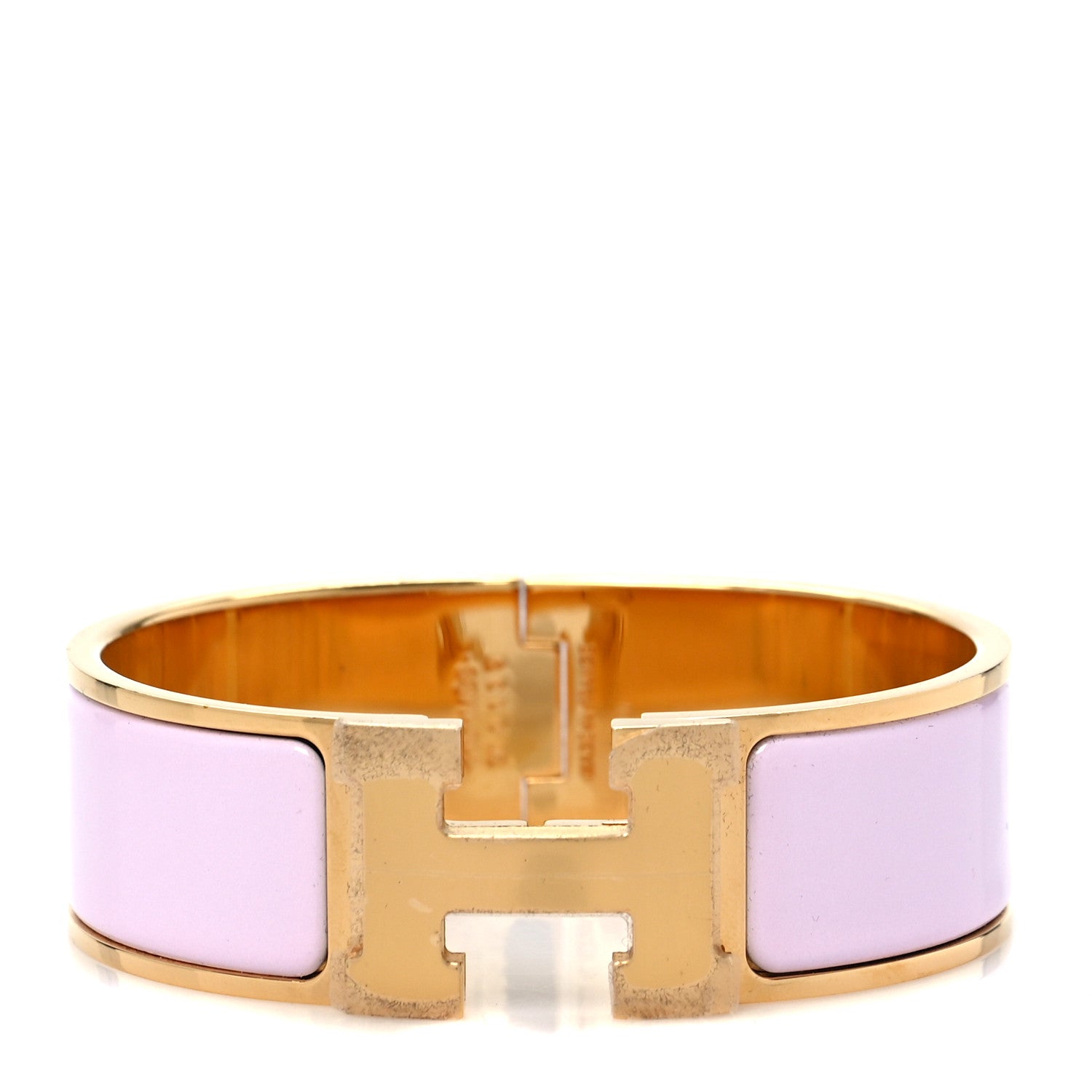 Hermes Enamel Narrow Clic Clac H Bracelet PM Rose Dragee 2 of 9