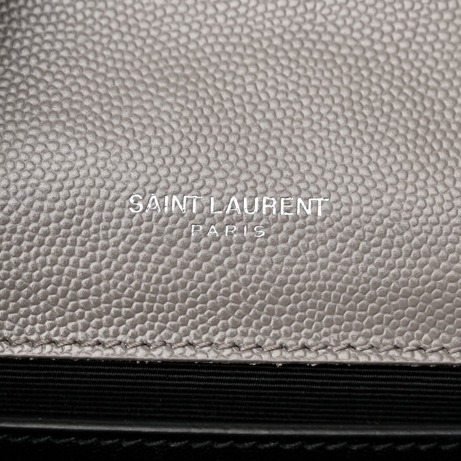 Saint Laurent Grain De Poudre Classic Monogram Kate Satchel Grey 6 of 13