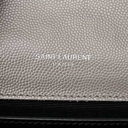 Saint Laurent Grain De Poudre Classic Monogram Kate Satchel Grey 6 of 13