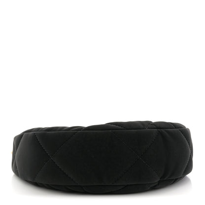 Chanel Velvet Effect Nylon Shiny Crumpled Calfskin Coco Neige Quilted Clutch With Chain Black 4 of 11