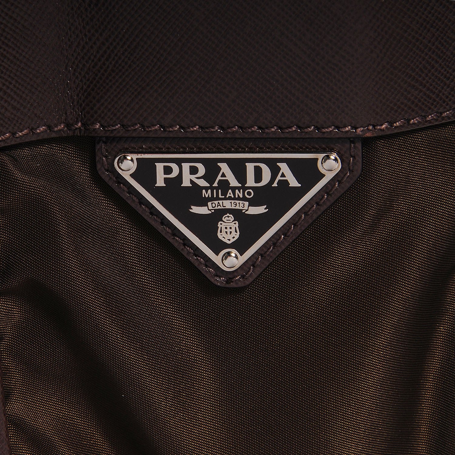 Prada Tessuto Saffiano Messenger Satchel Bruciato 7 of 18