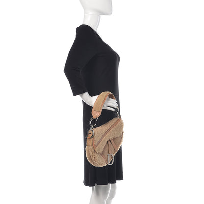 Christian Dior Shearling Flight Saddle Bag Beige 2 of 13