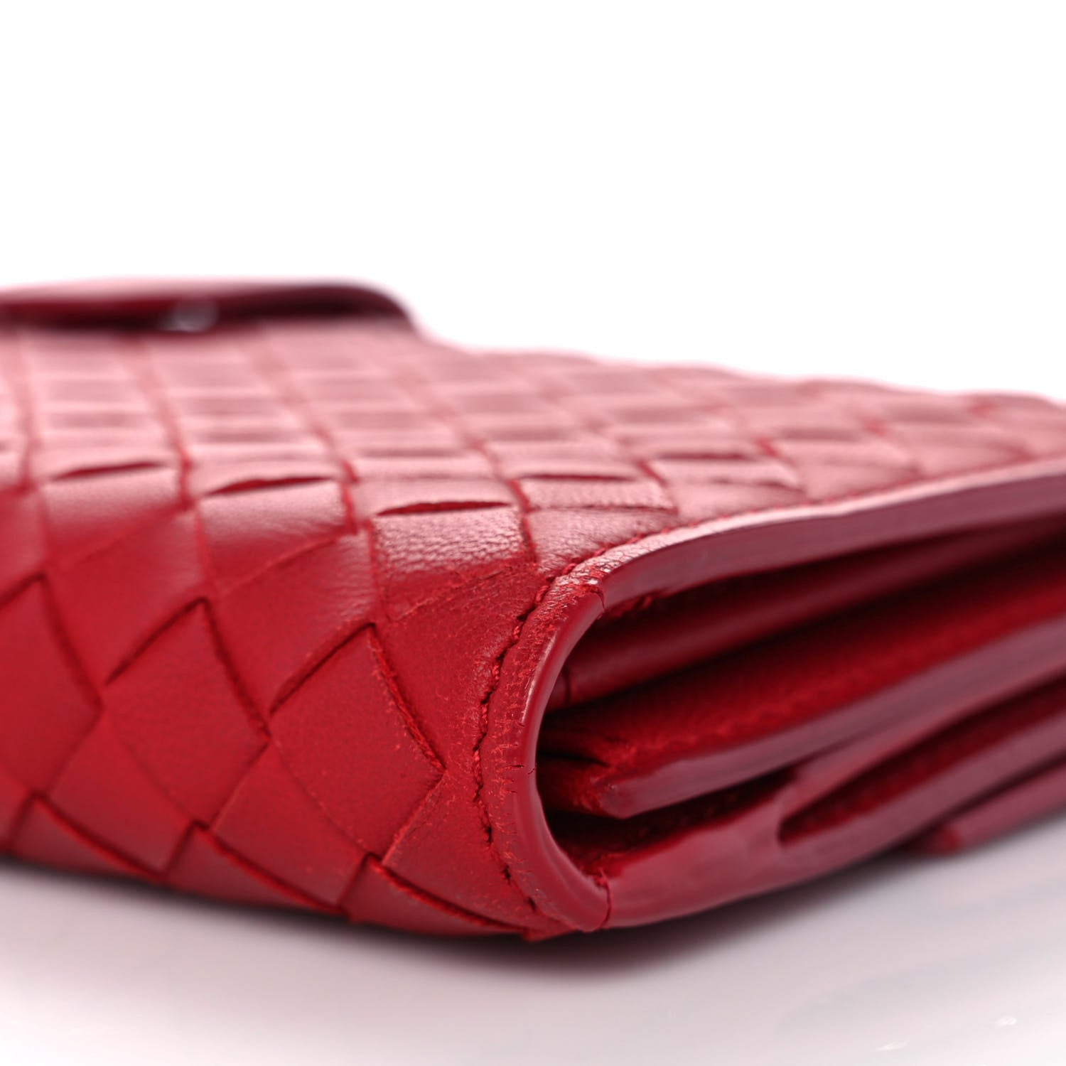 Bottega Veneta Nappa Intrecciato Continental Flap Wallet China Red 9 of 10