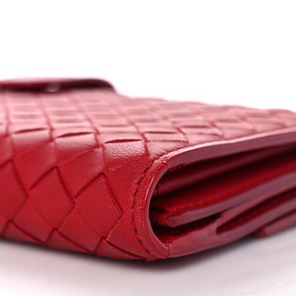 Bottega Veneta Nappa Intrecciato Continental Flap Wallet China Red 9 of 10