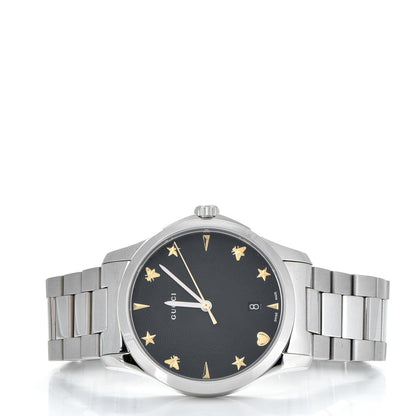 Gucci Stainless Steel 38mm G-Timeless Charm Quartz Watch Black 3 of 9