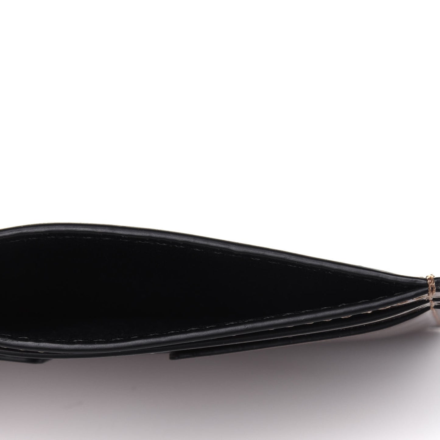 Metallic Calfskin Card Holder Gold