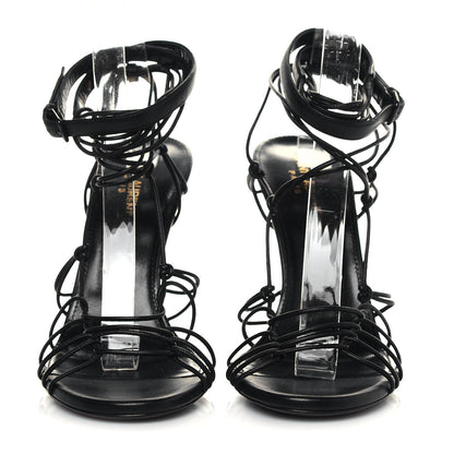 Saint Laurent Robin Zig Zag Heels Sandals 40 Black 2 of 8