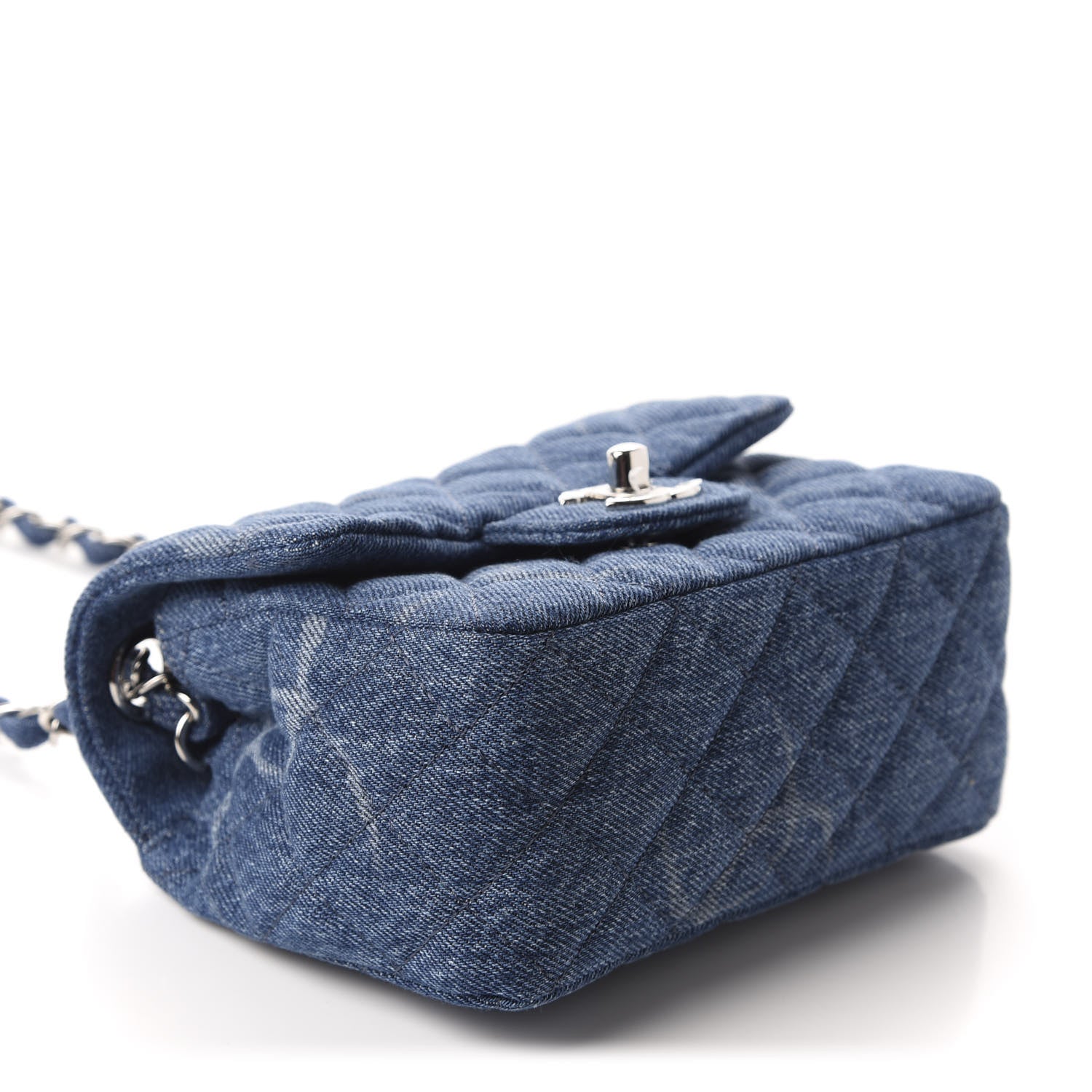 Chanel Denim CC Quilted Mini Square Flap Blue 4 of 11