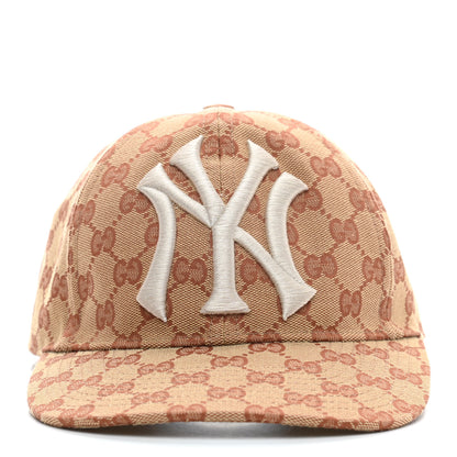 Gucci X MLB Monogram NY Yankees Baseball Hat 57-61 Beige Ruggine 3 of 8