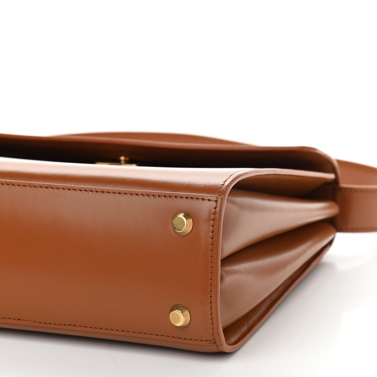 Shiny Box Calfskin Medium Ghost Shoulder Bag Camel