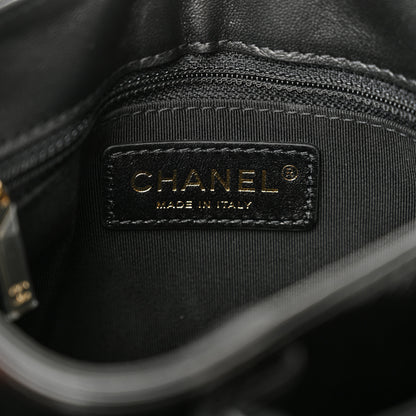 Chanel Glazed Calfskin Quilted Double Pocket Crossbody Flap Black 6 of 11
