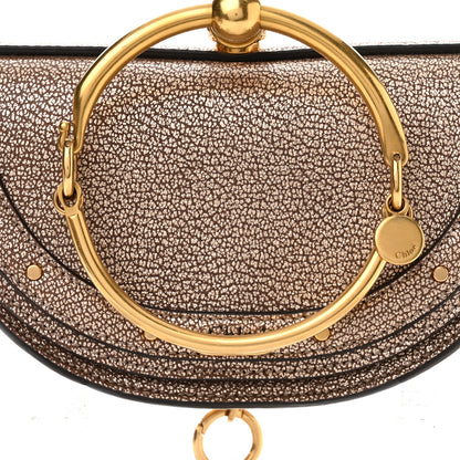 Chloe Metallic Calfskin Small Nile Bracelet Minaudiere Bag Gold 9 of 11