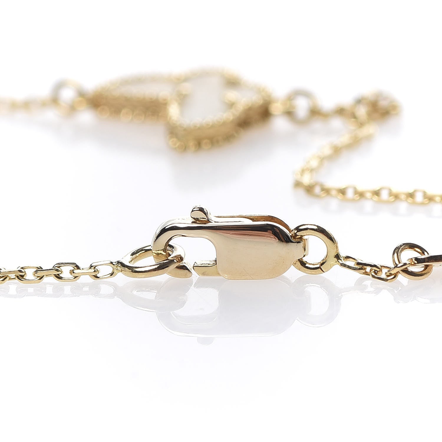 Van Cleef & Arpels 18K Yellow Gold Mother of Pearl Sweet Alhambra Butterfly Bracelet 4 of 8
