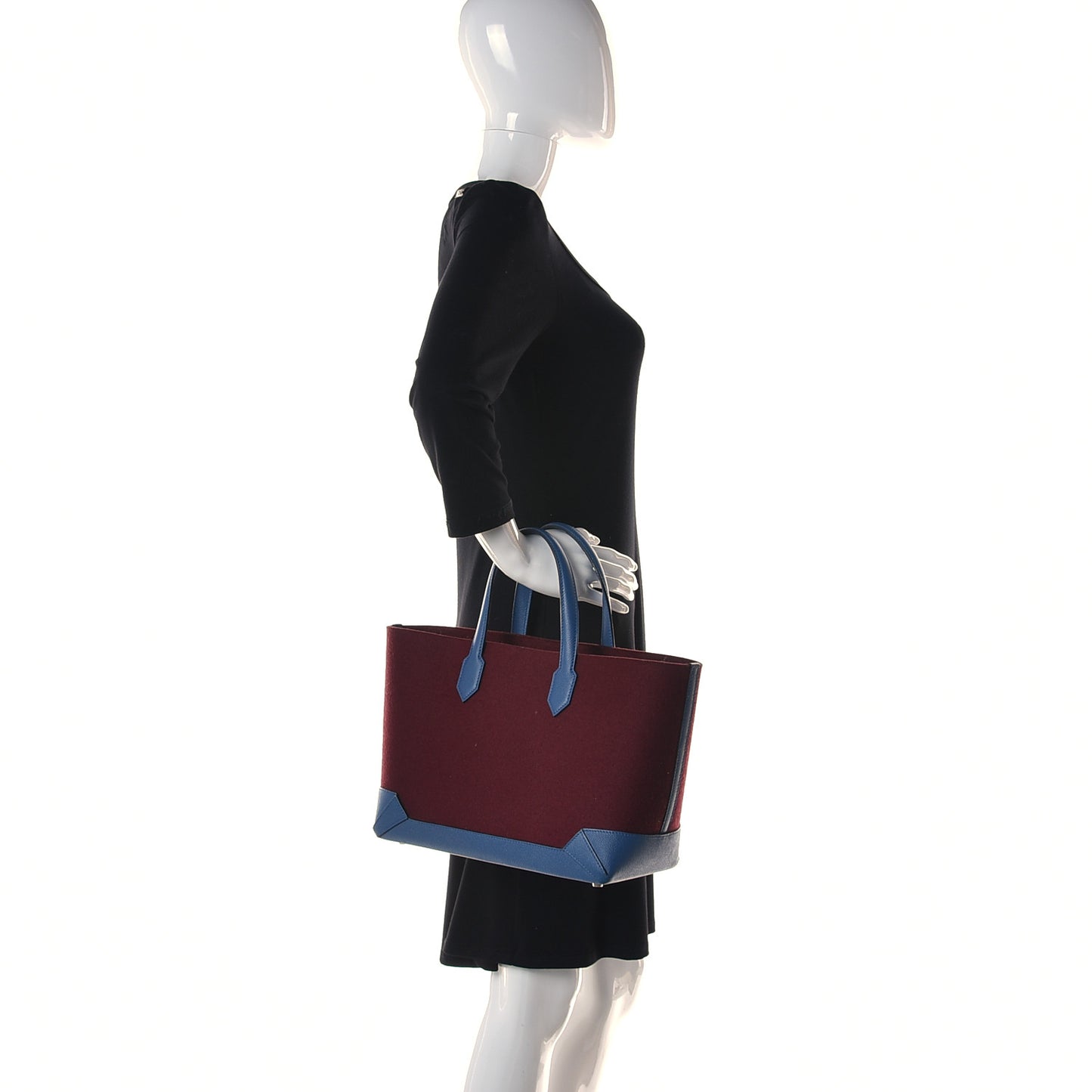 Felt Epsom Maxibox Cabas 30 Bordeaux Bleu Agate